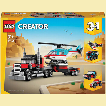 Flatbed truck w/helicopter lego creator