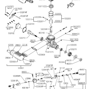 Carburettor complete w/o-ring sc 32a-s