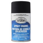 Enamel spray testors flat black 85g can